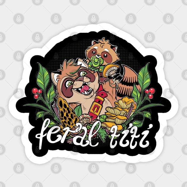 Feral titi Sticker by InkyMcStapleface